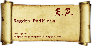 Regdon Peónia névjegykártya